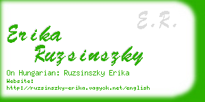 erika ruzsinszky business card